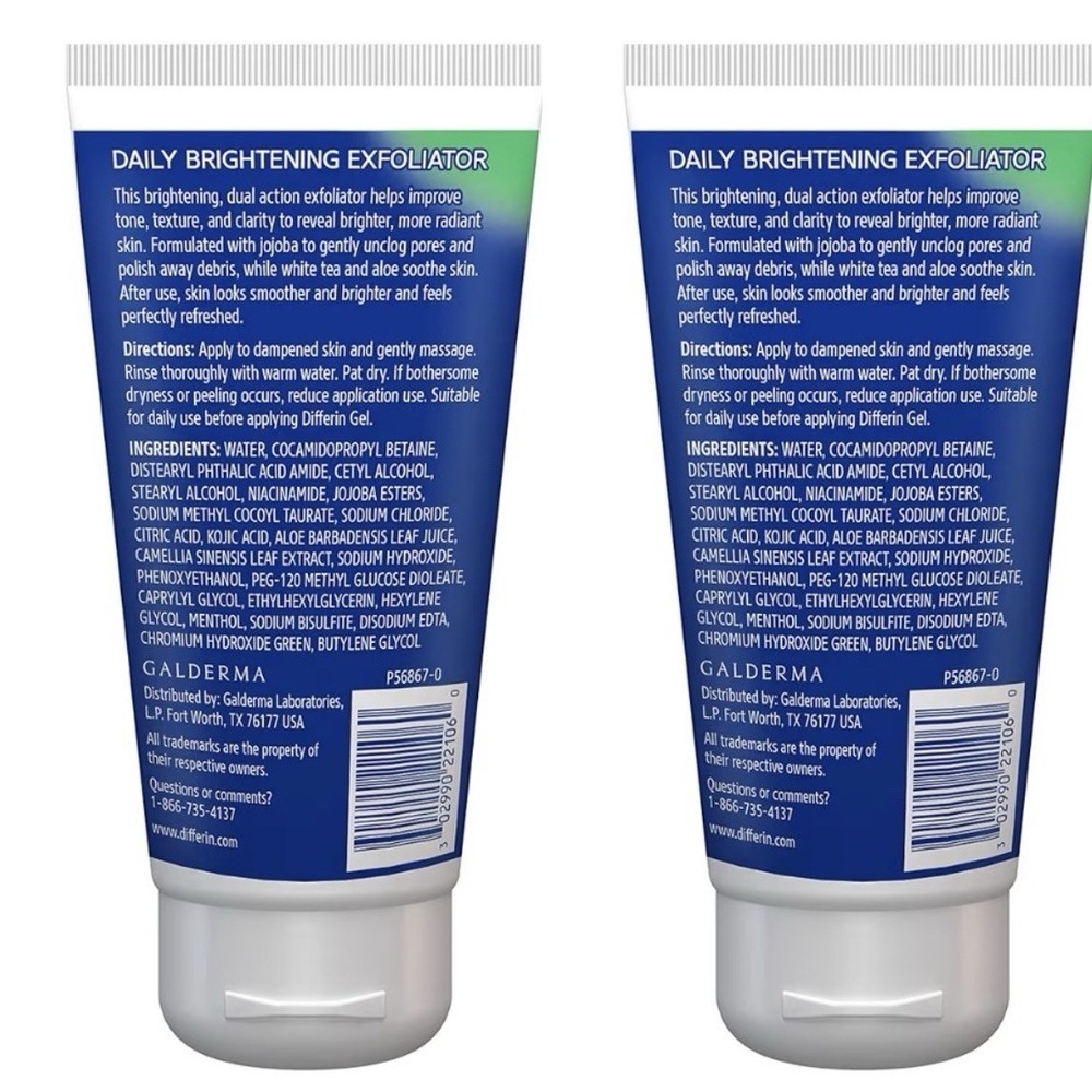 2 Pack-Differin Face Scrub Daily Brightening Exfoliator 6 fl oz Each - Picture 2 of 2
